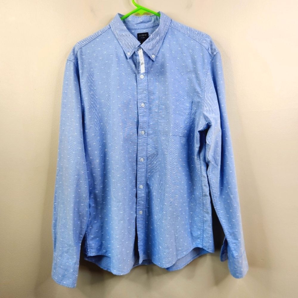 NEW J. Crew Factory Mens Long Sleeve AOP Bird Print Button Down Shirt 16 - 16.5